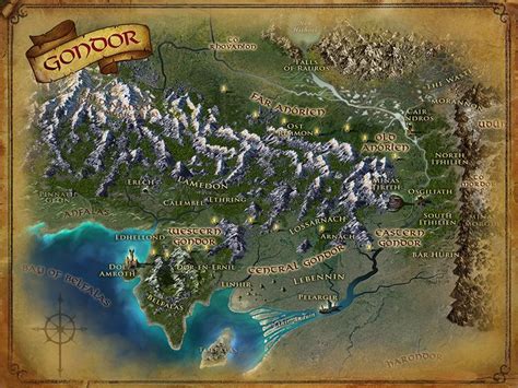 Maps Lotro Gondor Middle Earth Map Middle Earth