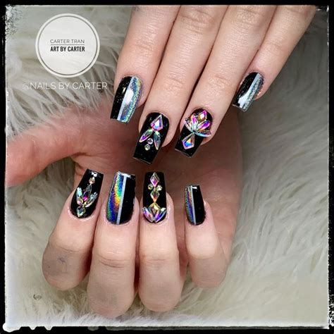 Holographic Black Ocean 055dnd Ft Swarovski Crystal Look 👀 Done 🥰😘😍🤩😎🤑🤗💅🏻💎 Text For An