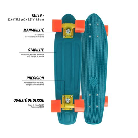 Oxelo yamba (the small one) camera: Cruiser Skateboard Yamba 100 - Blue/Coral
