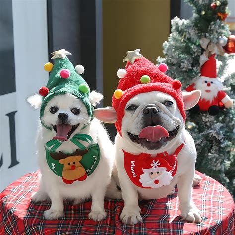 Adjustable Christmas Tree Hat Elk Antlers Pet Clothes Set China Pet