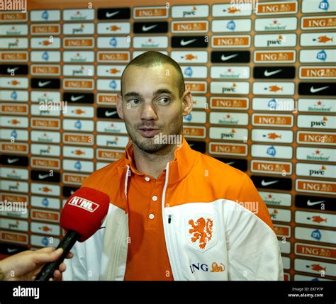 Dutch Soccer Player Wesley Sneijder Prepares With The Dutch National Team For Ek Kwalification