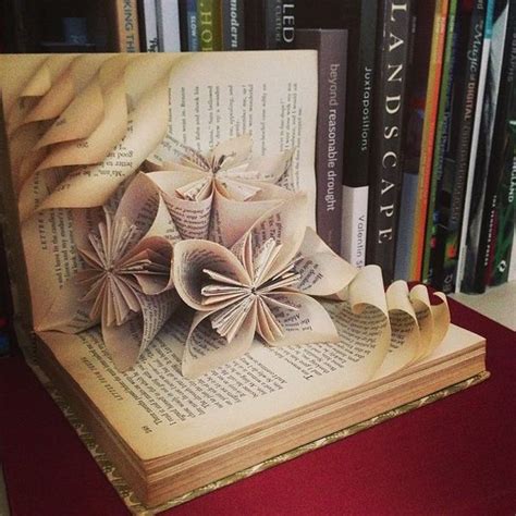 Book Page Crafts Folded Book Art Old Book Crafts