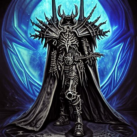 Infested Lich King Clad In Corrupted Divine Armor Holding A Magical