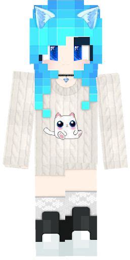 Cute Cat Girl Blue Nova Skin Cat Girl Minecraft Skins Cute Minecraft Skins Kawaii