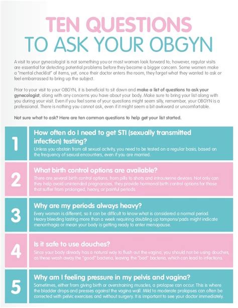 Ten Questions To Ask Your Obgyn