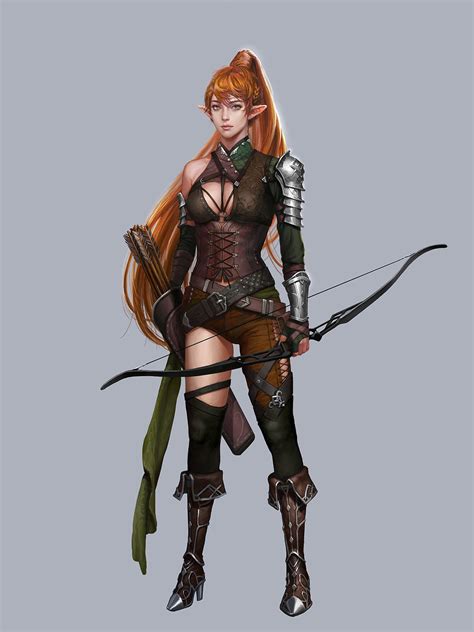 elf archer by yesun jung female elf dungeons and dragons characters elf ranger