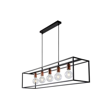 Lucide Arthur 5 Light Bar Ceiling Pendant Light Black Ceiling