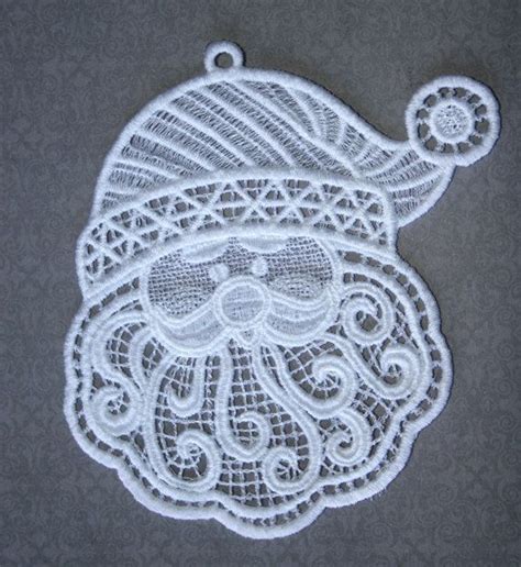 Santa Free Standing Lace Embroidered Stitched Out By
