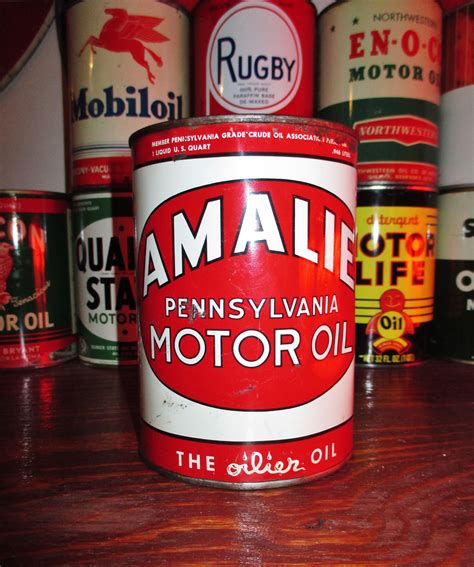 Amalie Pennsylvania 1 Qt Metal Motor Oil Can Circa 1940s Old Gas
