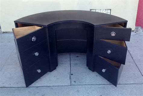 Check out our circle desk art selection for the very best in unique or custom, handmade pieces from our shops. Half Circle Desk with Exterior Shelves at 1stdibs