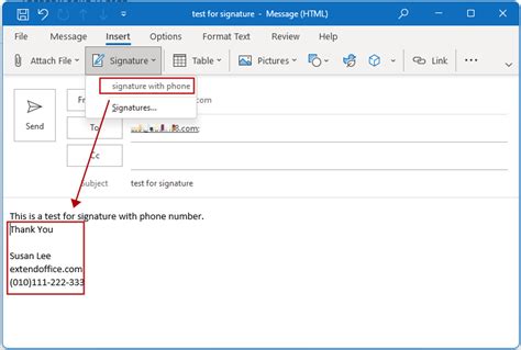 Outlook How To Add Phone Number To Signature