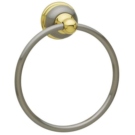 Baldwin Laguna Towel Ring In Satin Nickel And Polished Brass 3544153