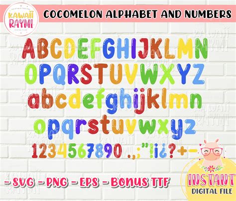 Alphabet And Numbers Cocomelon Fontn Kawaii Raymi