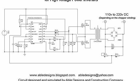 transformerless dc to ac inverter circuit diagram
