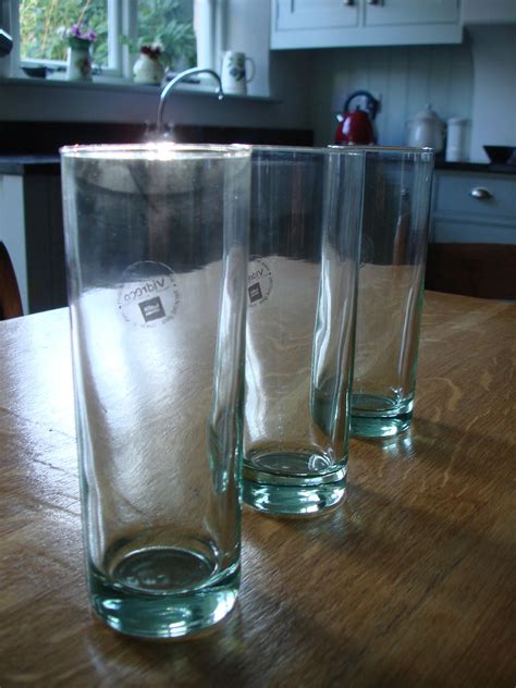 Recycled Glass Tall Slim Tumbler Tbox 3 Pack Natural Simplicity