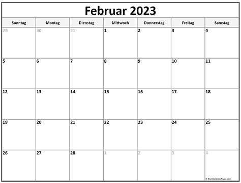 Februar 2023 Kalender Auf Deutsch Kalender 2023