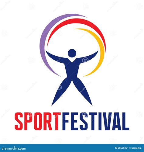 Festival Del Deporte Logotipo En Estilo Gráfico Clásico Ilustración