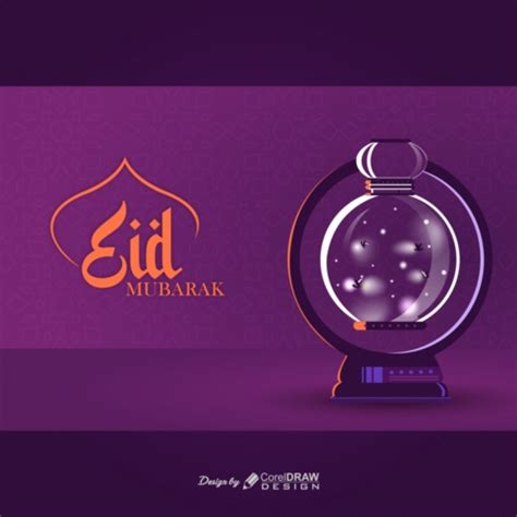 Download Eid Mubarak Wishes With Lantern Coreldraw Design Download