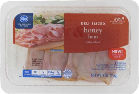 Kroger Deli Sliced Honey Ham 9 Oz Kroger