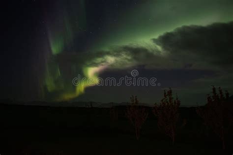 Northern Lights Over Iceland Stunning Moment Stock Image Image Of
