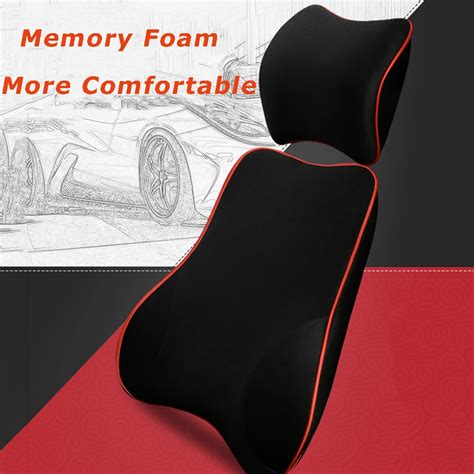 Buy Car Seat Headrest Lumbar Cushion Kit Neck Cervical Support Memory Back