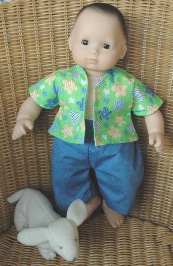 I got the original pattern from martha stewart, via pinterest and it can be found here: Free Shirt and Pants Clothes Patterns to Fit Boy Bitty ...