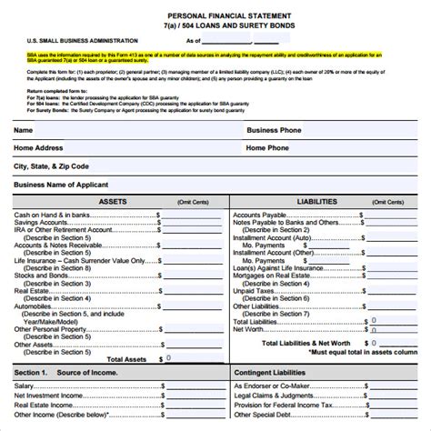 7 Business Financial Statement Forms To Download Sample Templates