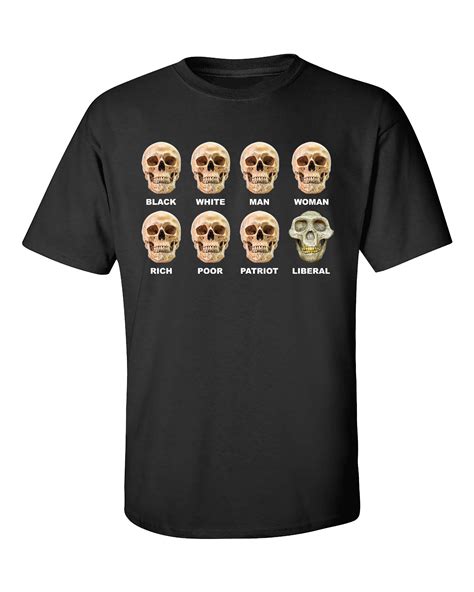 Funny Political Liberal Skull Adult Unisex Short Sleeve T Shirt 7705 Jznovelty
