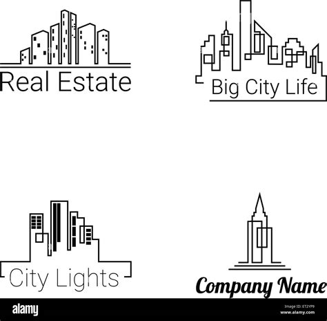 City Buildings Logo Silhouette Icons Vector Stock Vector Image And Art