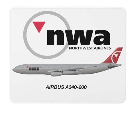 Nwa Airbus A340 Mousepad Airline Employee Shop