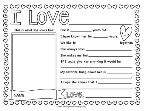 Valentines Day Questionnaire For Kids Printable Mrs Merry