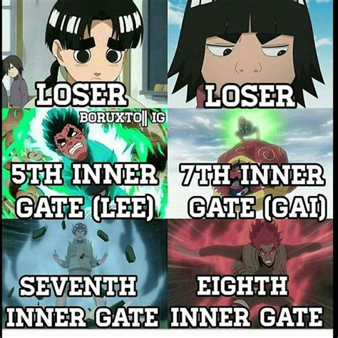 Might Guy And Rock Lee 8 Gates ♥♥♥ Apparently Lee Is Able To Open