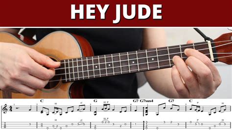 Hey Jude The Beatles Fingerstyle Ukulele 🎵 Tutorial Chords Tabs