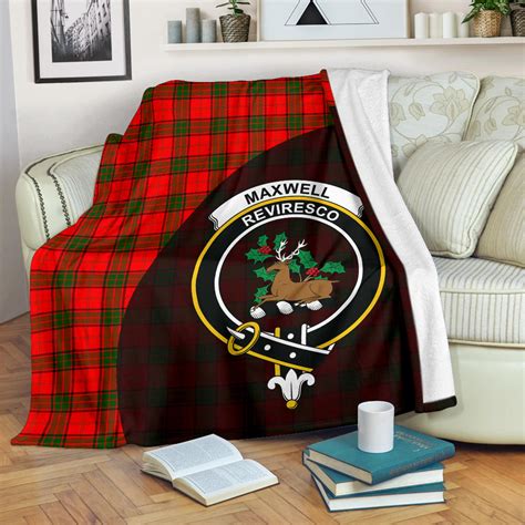Maxwell Modern Tartan Clan Badge Premium Blanket Wave Style Th8