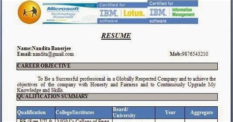 A microsoft word resume template is a tool which is 100% free to download and edit. Fresher Resume Format