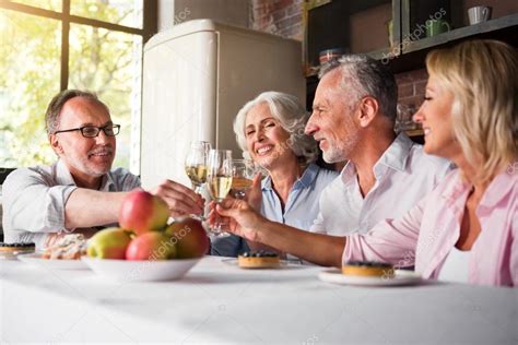 Whoever the senior is in your life—whether it is your parent, grandparent, other relative, friend, or neighbor—everyone enjoys receiving a gift ideas. Senior citizen birthday party | Senior citizen having birthday party cheering with wine — Stock ...