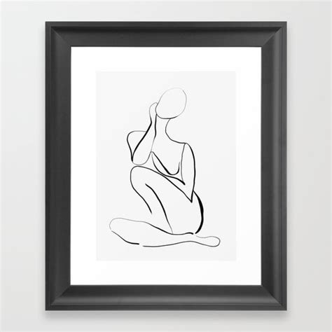 Female Figure Line Art Framed Art Print By Dada22 Society6