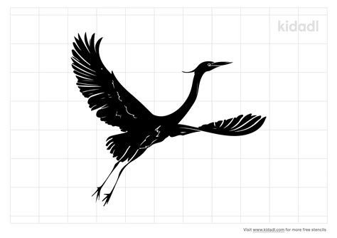Free Blue Heron Stencil Stencil Printables Kidadl