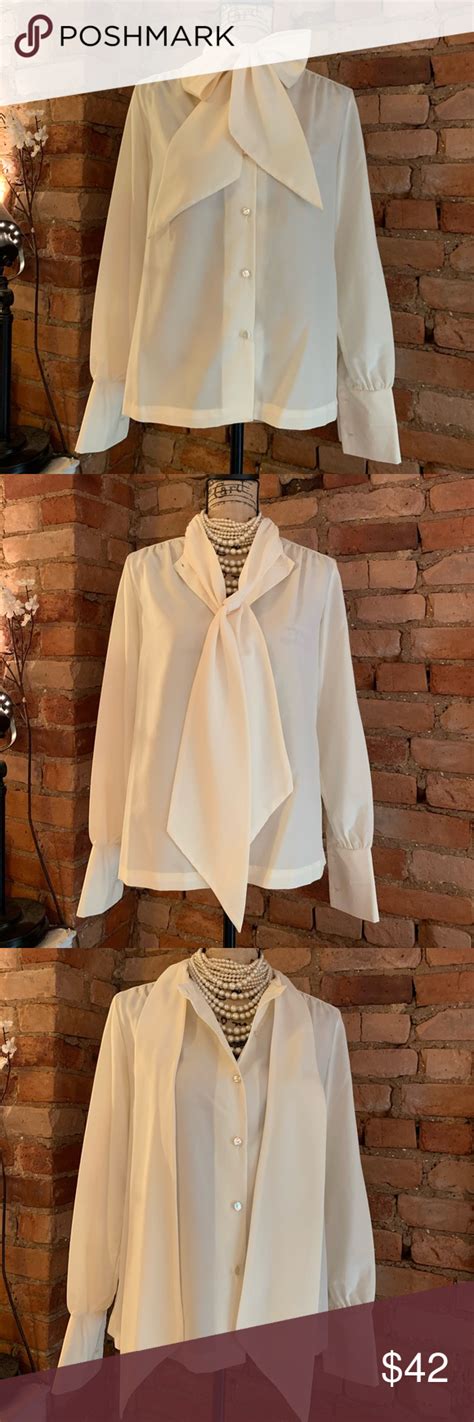 1970 s off white pussycat bow blouse bow blouse clothes design perfect wardrobe