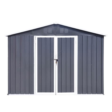 Birchtree Garden Shed Metal Apex Roof Outdoor Storage With Free