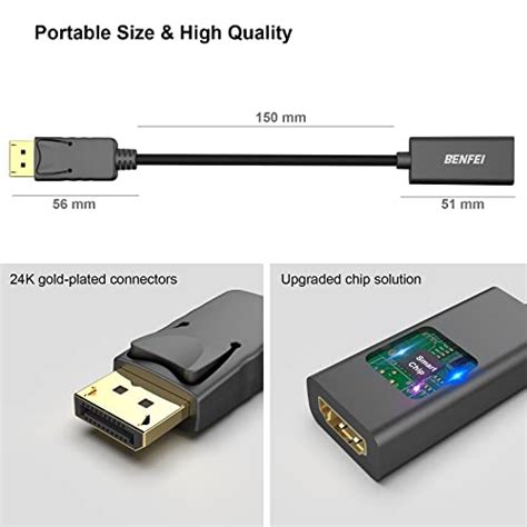 Displayport To Hdmi Benfei Gold Plated Dp Display Port To Hdmi Adapter