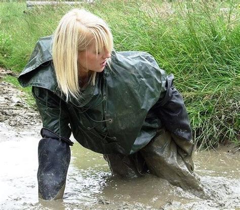 Enjoying Herself In Her Rubber Rain Wear Best Rain Jacket Rainwear Girl