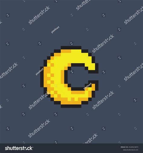Crescent Moon Pixel Art Style Stock Vector Royalty Free 2120523473
