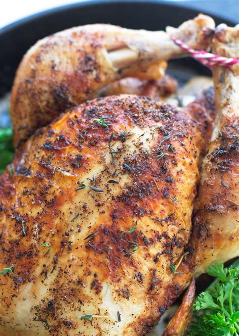 Turn chicken on its side. Perfect One Hour Whole Roasted Chicken Recipe | Little ...