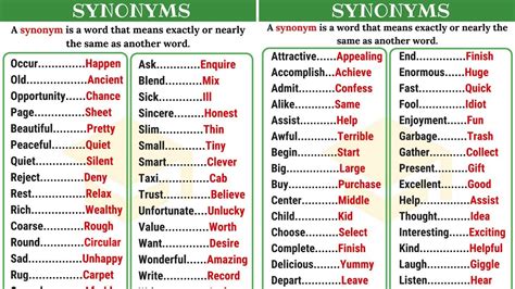 60 Super Useful Synonyms In English To Expand Your Vocabulary Part I
