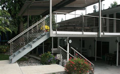 Stainless Steel Patio Railing With Galvanized Stairs Sti Steeltec