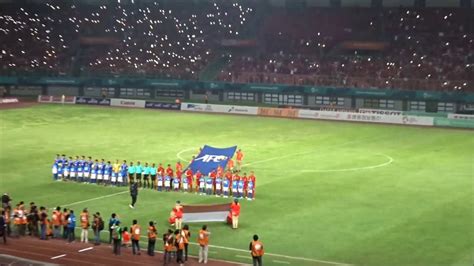 Lagu Indonesia Raya Di Laga Perdana Timnas U23 Vs Taiwan Asian Games 2018 Full Hd Youtube