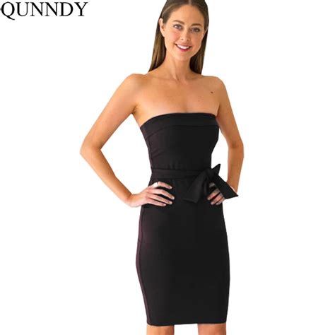 Qunndy New Summer Women S Strapless Sleeveless Pencil Dress Sexy