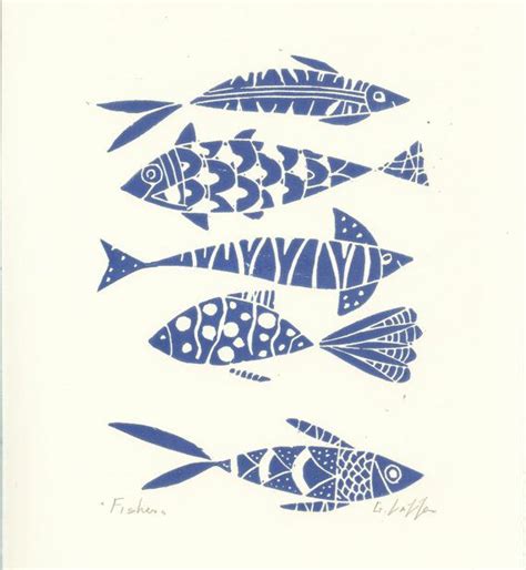Check spelling or type a new query. Fish Print Wall Art Signed Linocut Printmaking FishesBlue ...