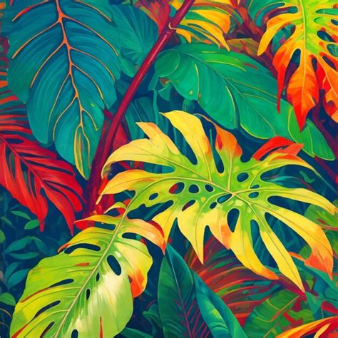 Premium Vector Tropical Leaves Background
